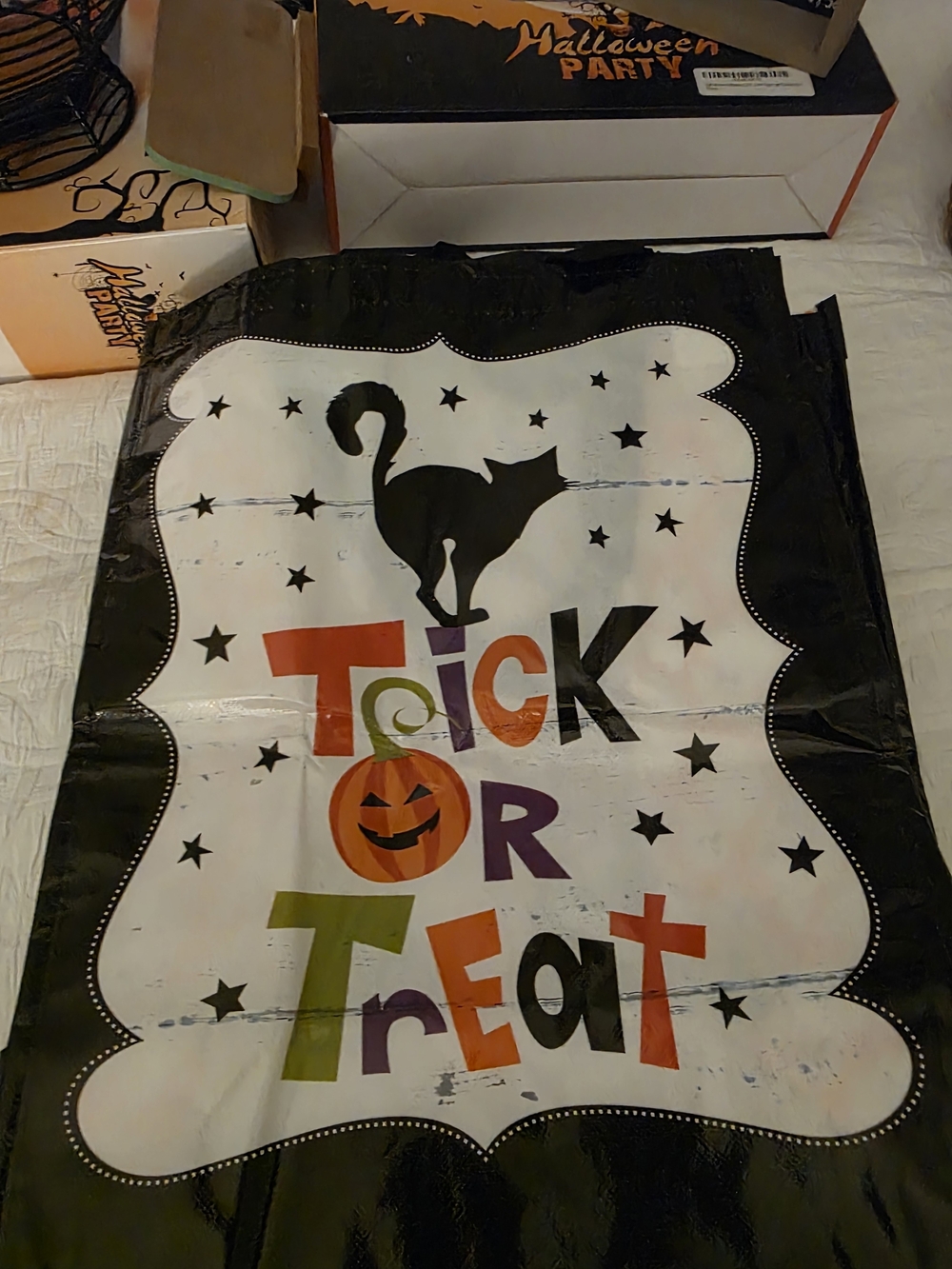 6 Halloween 'Trick or Treat' Reusable Party Bag - Black